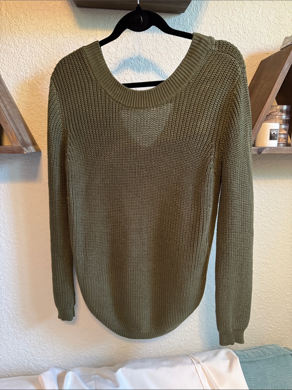 Jack by BB Dakota Olive Crewneck Knit Sweater